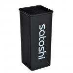 SATOSHI Подставка для ножей с полипропиленовыми разделителями, 10x10x22,5 см, квадрат, soft-touch чер