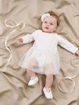 Платье-боди с юбкой из фатина "Молоко" 0+