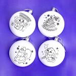 Ёлочные шары под раскраску на новый год «Чудеса», 4 шт., d=7 см, набор для творчества