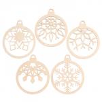 Заготовки для творчества на новый год «Шары со снежинками», 5 шт