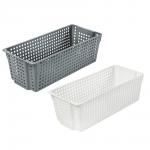 Корзинка Лофт прямоугольная 3л 297х130х96 мм белый, серый