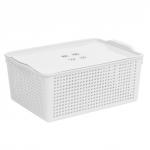 Корзинка Лофт 13л 395х272х168 мм с крышкой белый, серый