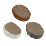 ЮL Мочалка банная объемная овальная на поролоне, рами, хлопок, 14,5х11х4,5см, 3 цвета, МЭ24-01