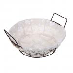 Корзина для мелочей тм VETTA Селеста, круглая, металл, лён, полиэстер, 21х21х7см, 2 дизайна