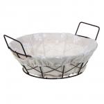 Корзина для мелочей тм VETTA Селеста, круглая, металл, лён, полиэстер, 21х21х7см, 2 дизайна