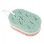 ЮL Мочалка губка поролоновая наборная сэндвич с подвесом, полиуретан, 15,5х9,5х5см, 3 цвета, МС24-01