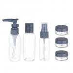 Набор для косметики дорожный 6 предметов (2 шт–50мл,1 шт–30мл, 3 шт–10гр) тм ЮНИLOOK, пластик, 2 цв.