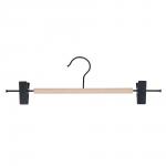 VETTA Вешалка для юбок и брюк с клипсами, 33х10х2.8 см, металл, дерево, черный глянец