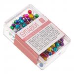 Набор булавок 100 шт. в пластиковой коробке, металл