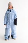 Комбинезон спортивный зимний Асимметрия серо-голубой