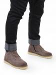 05-H50119M-3 GRAY/BROWN Ботинки зимние мужские (натуральная кожа, натуральный мех)
