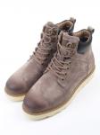 05-H50119M-3 GRAY/BROWN Ботинки зимние мужские (натуральная кожа, натуральный мех)