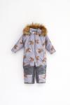 Комбинезон зимний Полюс принт мамонты галька