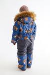 Комбинезон зимний Полюс принт мамонты деним