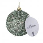 СНОУ БУМ Шар пластик 8 см, зеленый, в обсыпке