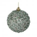 СНОУ БУМ Шар пластик 8 см, зеленый, в обсыпке