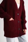 Кардиган вязаный женский over size бордо