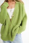 Кардиган вязаный женский фисташка