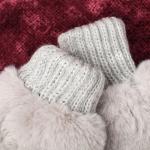 Варежки для девочки двойные, серые, размер 16