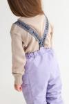 Брюки на лямках зимние лаванда