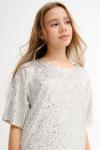 Блузка из пайеток серебро