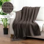 Плед ВЕЛСОФТ с тиснением 190 гр диз. Соты (19-0812) Турецкий кофе