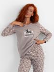 Костюм женский кулирка с брюками "ЗИМНИЙ ЛЕС" СЕРЫЙ