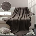 Плед ВЕЛСОФТ с тиснением 190 гр диз. Зигзаг (19-0812) Турецкий кофе