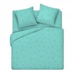 КПБ 'Традиция' 2,0 спальный с европростыней, поплин, 100% хлопок, пл. 118 гр./кв.м., 'Мозаика бирюза ком.' Пододеяльник 177*217, простыня 217*240, наволочка 70*70 (2 шт.)