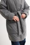 Куртка-пальто женская зимняя темно-серый меланж