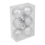 СНОУ БУМ Набор шаров 6 см, 6 шт, серебро, 26-128