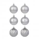 СНОУ БУМ Набор шаров 6 см, 6 шт, серебро, 26-128