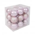 СНОУ БУМ Набор шаров 6 см, 18 шт, пластик, глиттер, 26-171