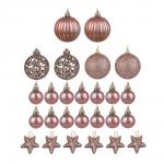 СНОУ БУМ Набор шаров и украшений 26 шт, 3см и 6см, розовое золото