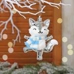 Ёлочная игрушка "Весёлый лисёнок" 8.8*5.5*13.5 см, Серебро