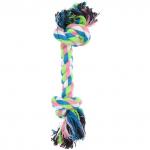 Игрушка - канат грейфер для собак мелких и средних пород ПОИГРАЙКА, цвет белый/синий/розовый, 28см / 2,2см / 100гр