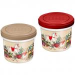 Банка с завинчивающейся крышкой 0,7л с декором "Игрушки" (микс)