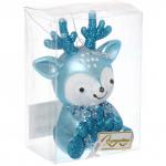 Ёлочная игрушка "Весёлый оленёнок" 8*5.5*11.5 см, Голубой