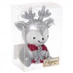 Ёлочная игрушка "Весёлый оленёнок" 8*5.5*11.5 см, Серебро