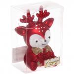 Ёлочная игрушка "Весёлый оленёнок" 8*5.5*11.5 см, Красный