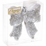 Ёлочная игрушка "Бант" 8.5*3*9.2 см, Серебро