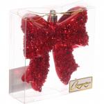 Ёлочная игрушка "Бант" 8.5*3*9.2 см, Красный