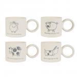 MILLIMI Веселая ферма Кружка 340мл, фарфор, 4 дизайна