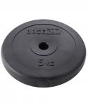 Диск пластиковый BASEFIT BB-203 d=26 мм, черный, 5 кг
