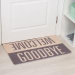 Коврик придверный Доляна Welcome/Goodbye, грязезащитный, 50?80 см, МИКС