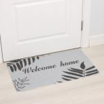 Коврик придверный Доляна Welcome home, 48?78 см, серый