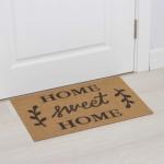 Коврик придверный Доляна Sweet Home, без окантовки, влаговпитывающий, 40?60 см, коричневый
