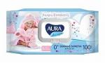 AURA ULTRA COMFORT 100шт Влажные салфетки для детей с экстрактом алоэ и витамином Е с крышкой