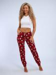 Брюки женские, модель 162, трикотаж (Ёлочка, красный)
