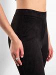 Брюки скини из эко замши (черный)